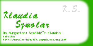 klaudia szmolar business card